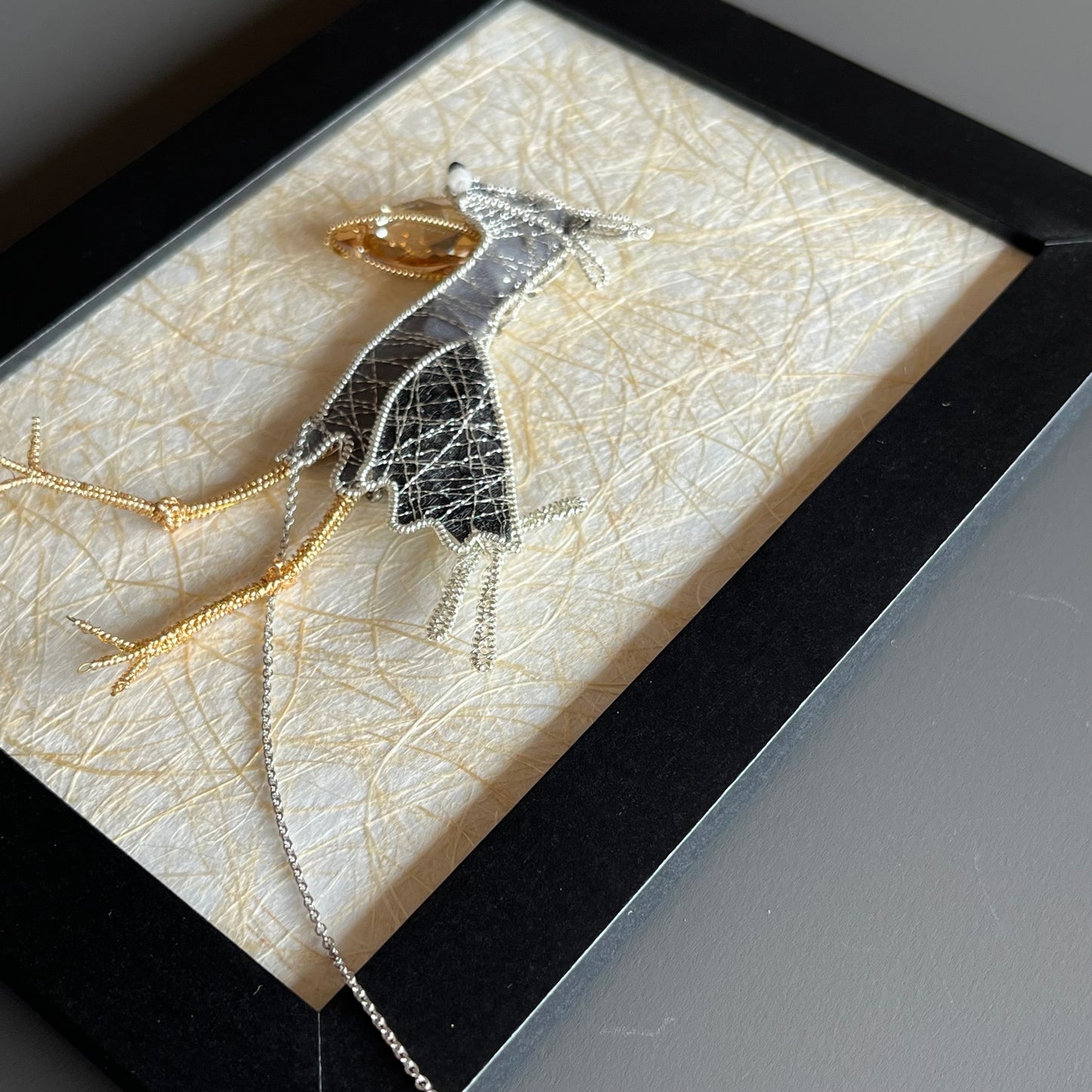 Shoebill – Magnetic Brooch with Frame (Austrian Metal Art)