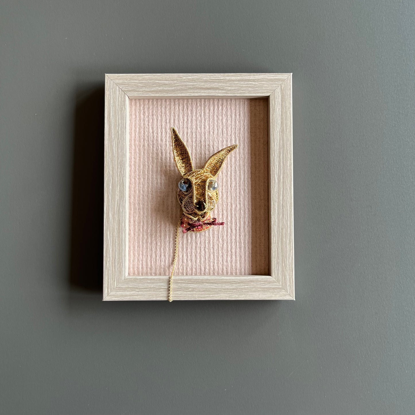 Rabbit - Magnetic Brooch with Frame (Austrian Metal Art)
