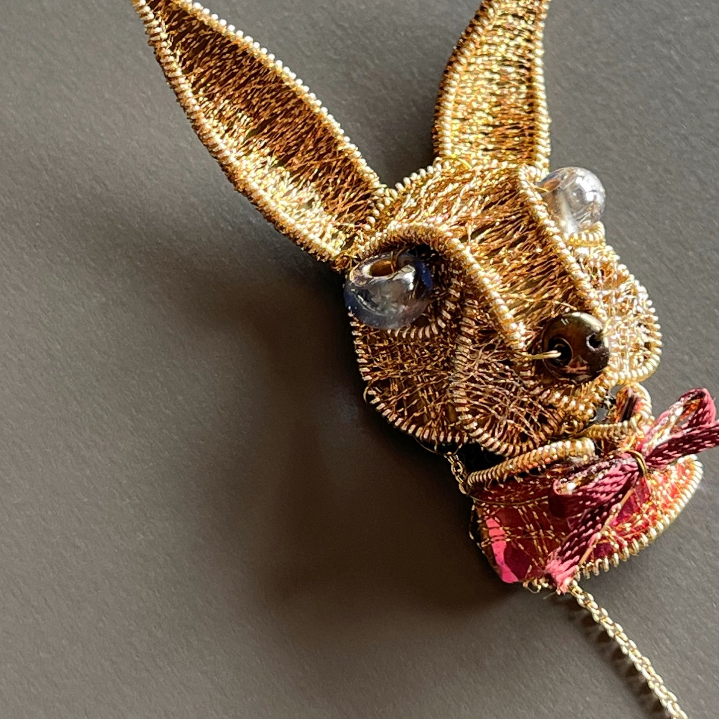 Rabbit - Magnetic Brooch with Frame (Austrian Metal Art)