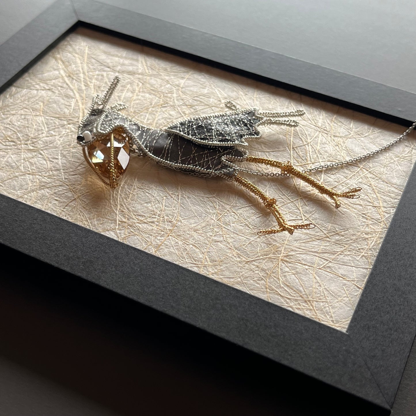 Shoebill – Magnetic Brooch with Frame (Austrian Metal Art)