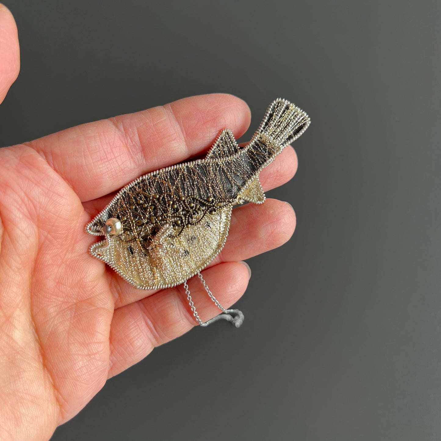 -Pufferfish – Magnetic Brooch (Austrian Metal Art)