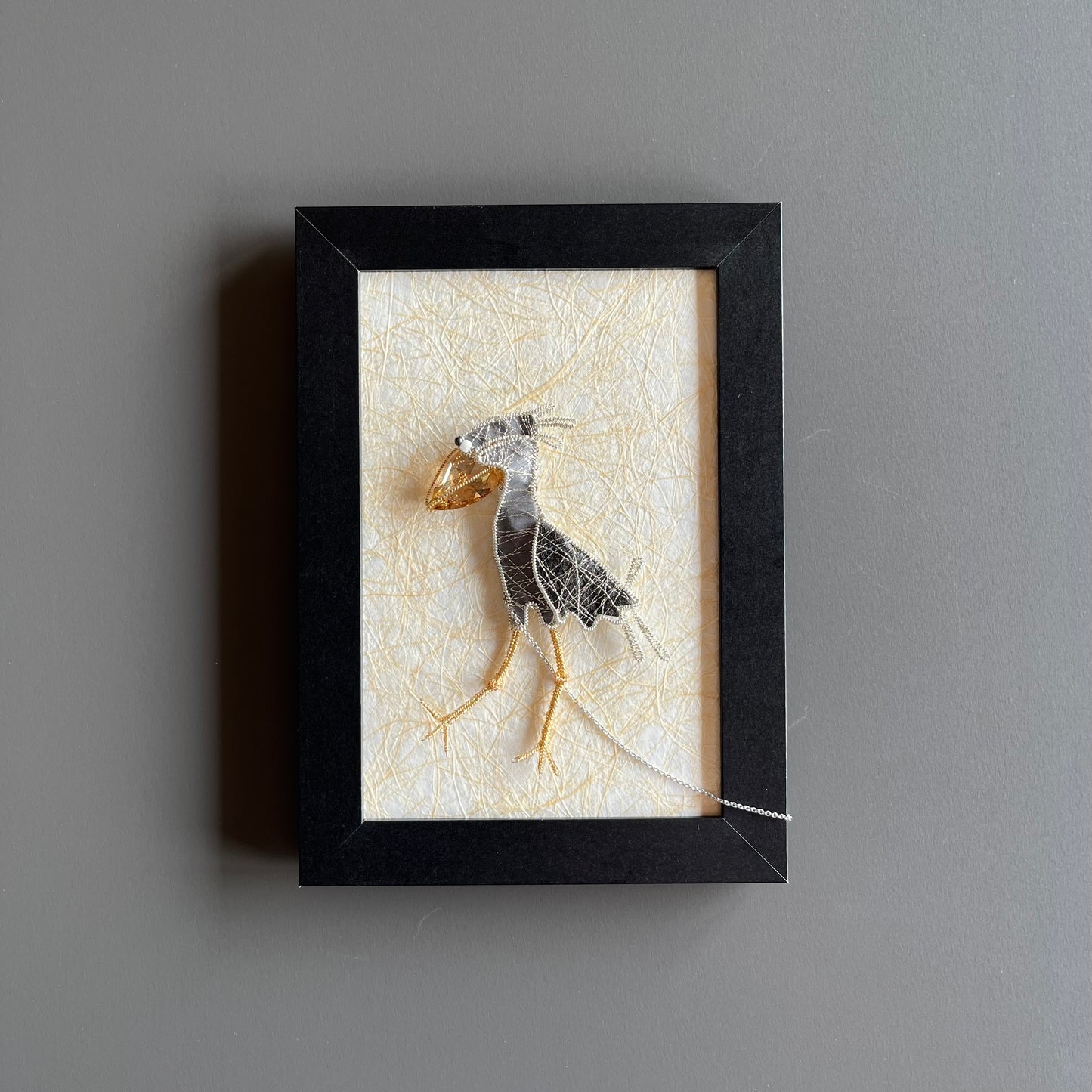 Shoebill – Magnetic Brooch with Frame (Austrian Metal Art)