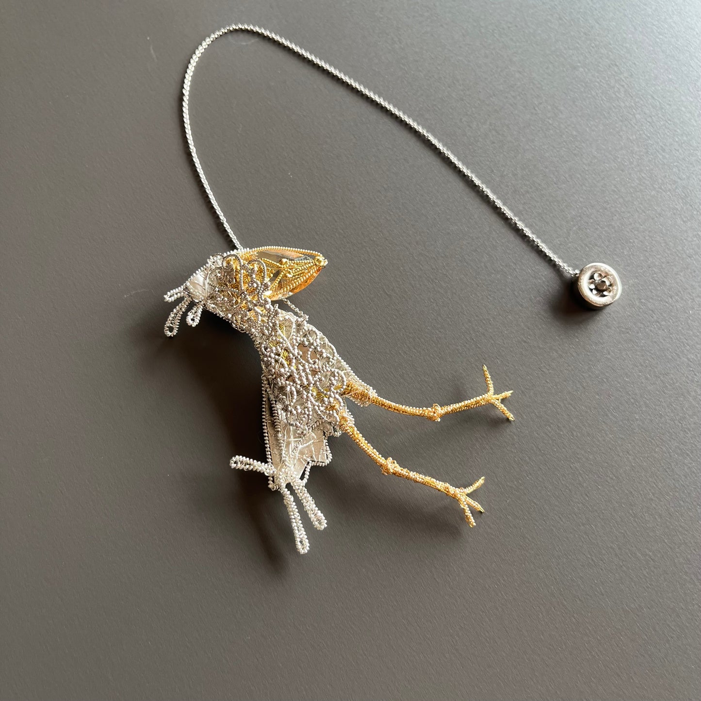 Shoebill – Magnetic Brooch with Frame (Austrian Metal Art)