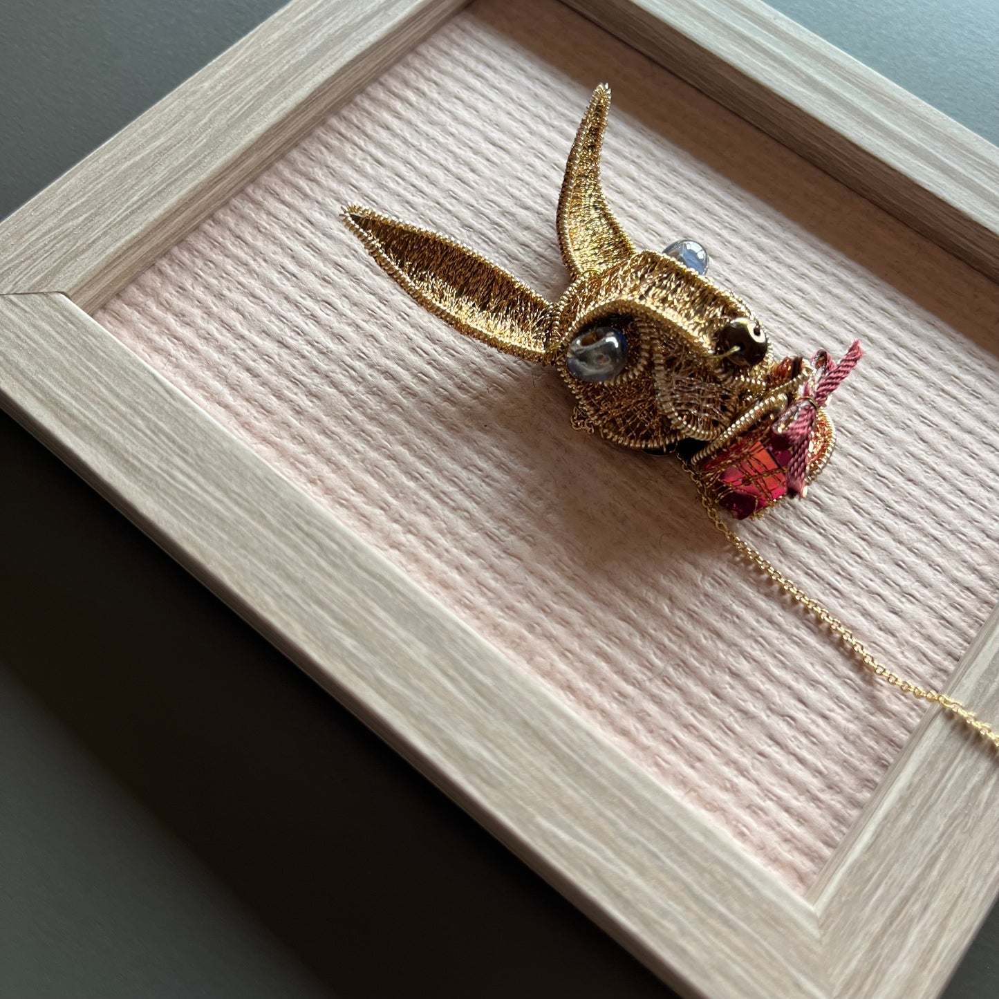 Rabbit - Magnetic Brooch with Frame (Austrian Metal Art)