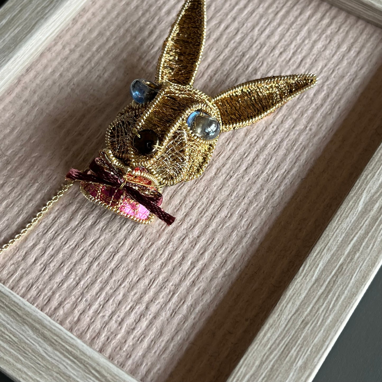 Rabbit - Magnetic Brooch with Frame (Austrian Metal Art)