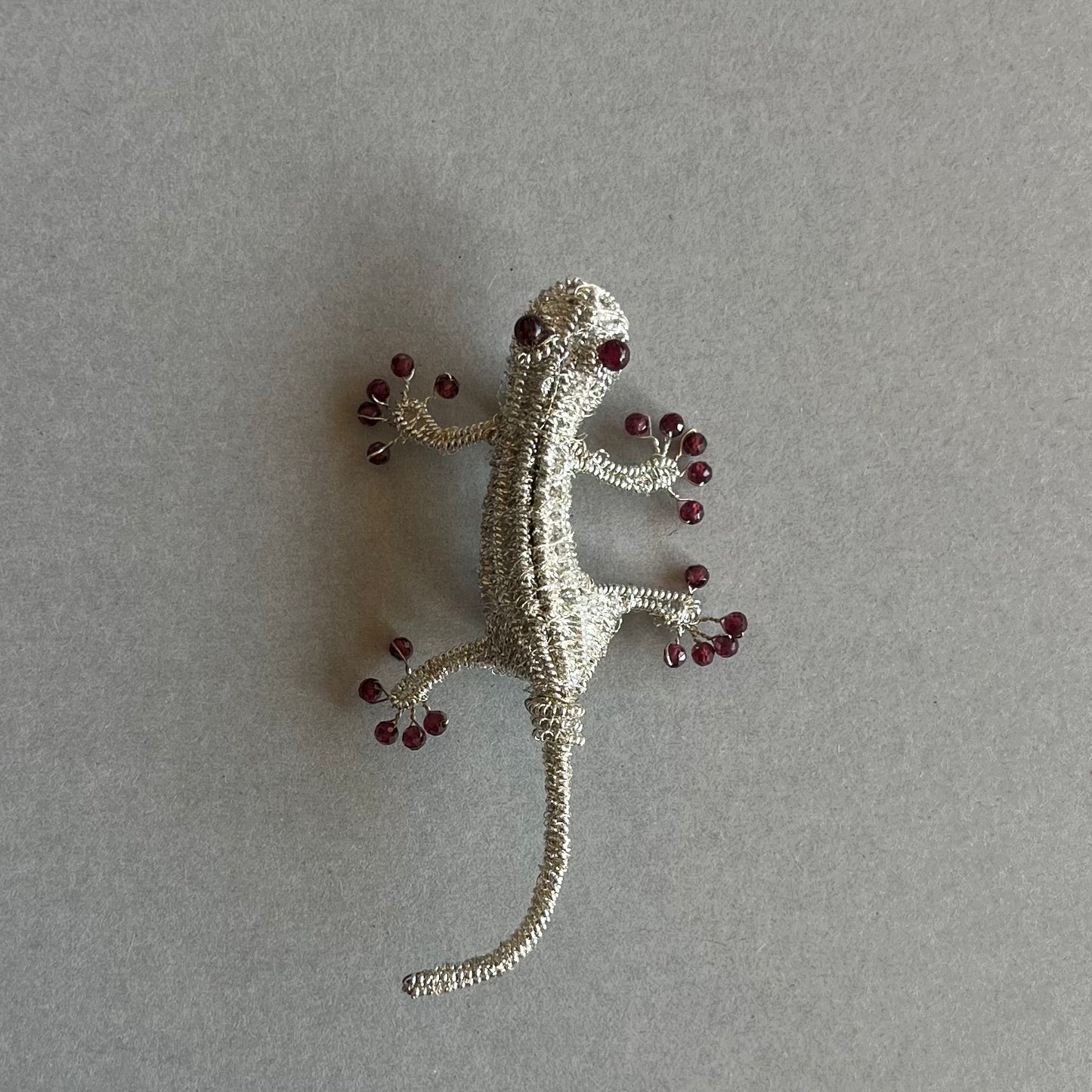 Austrian Metal Art Gecko Brooch (Garnet)