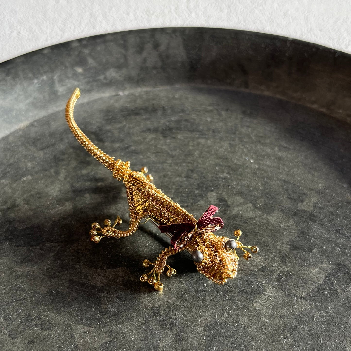 Austrian Metal Art | Gecko Brooch (Gold)