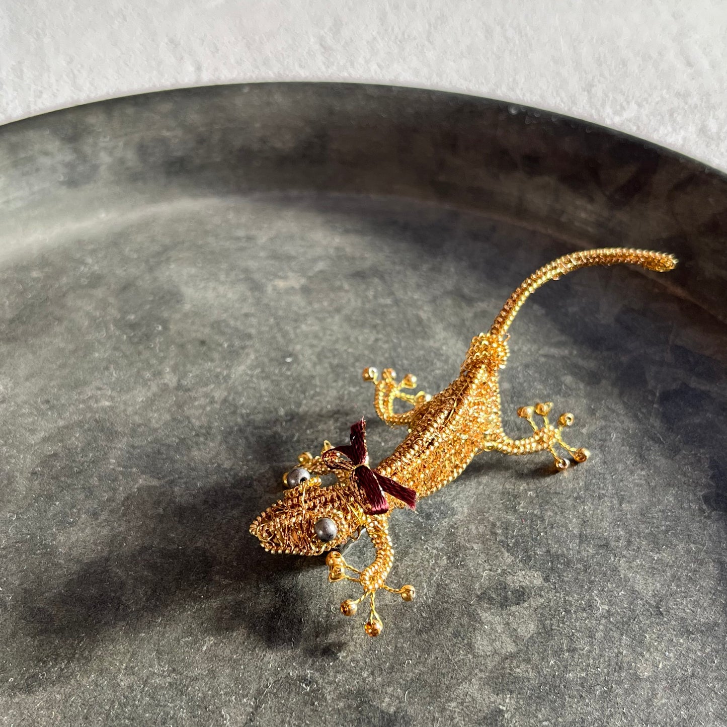 Austrian Metal Art | Gecko Brooch (Gold)