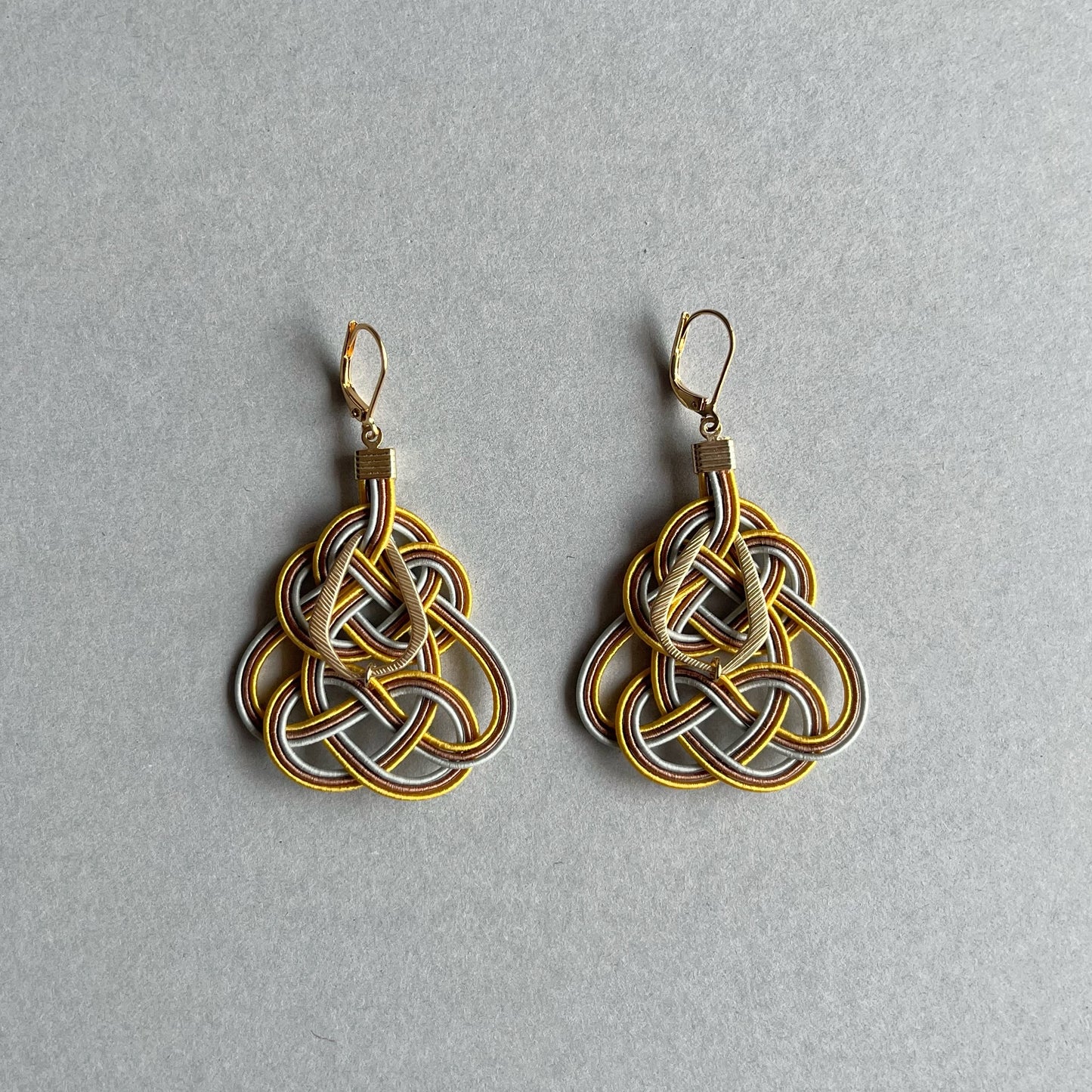 Japanese Mizuhiki Earrings - Sound of happines- Yellow