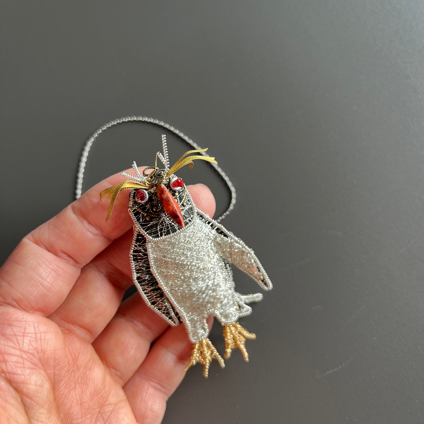 Penguin - Magnetic Brooch (Austrian Metal Art)