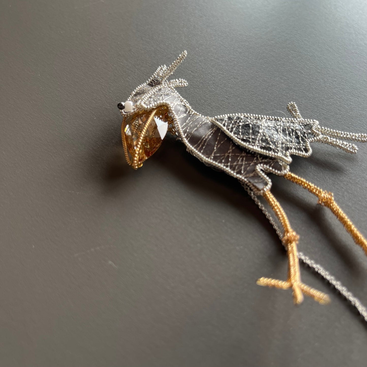 Shoebill – Magnetic Brooch with Frame (Austrian Metal Art)
